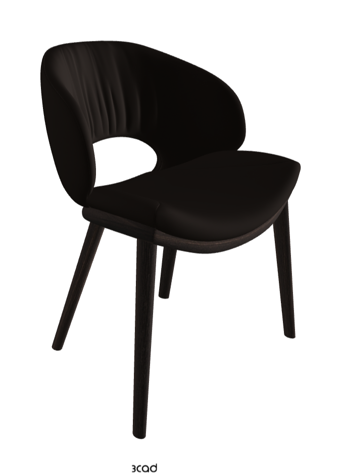 Miranda Wood Dining Chair_Burned Oak Stained Ashwood_Soft Leather_Moka