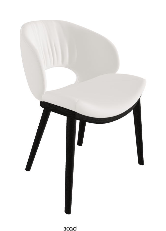 Miranda Wood Dining Chair_Open Pore Matt Black Ashwood_Soft Leather_Oyster