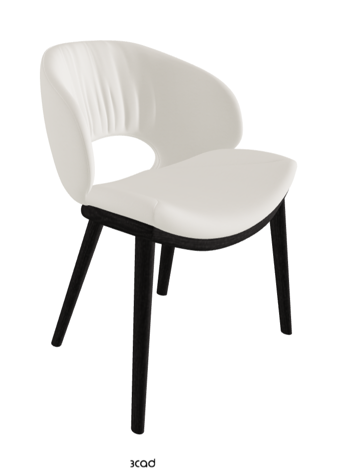 Miranda Wood Dining Chair_Open Pore Matt Black Ashwood_Soft Leather_Lino
