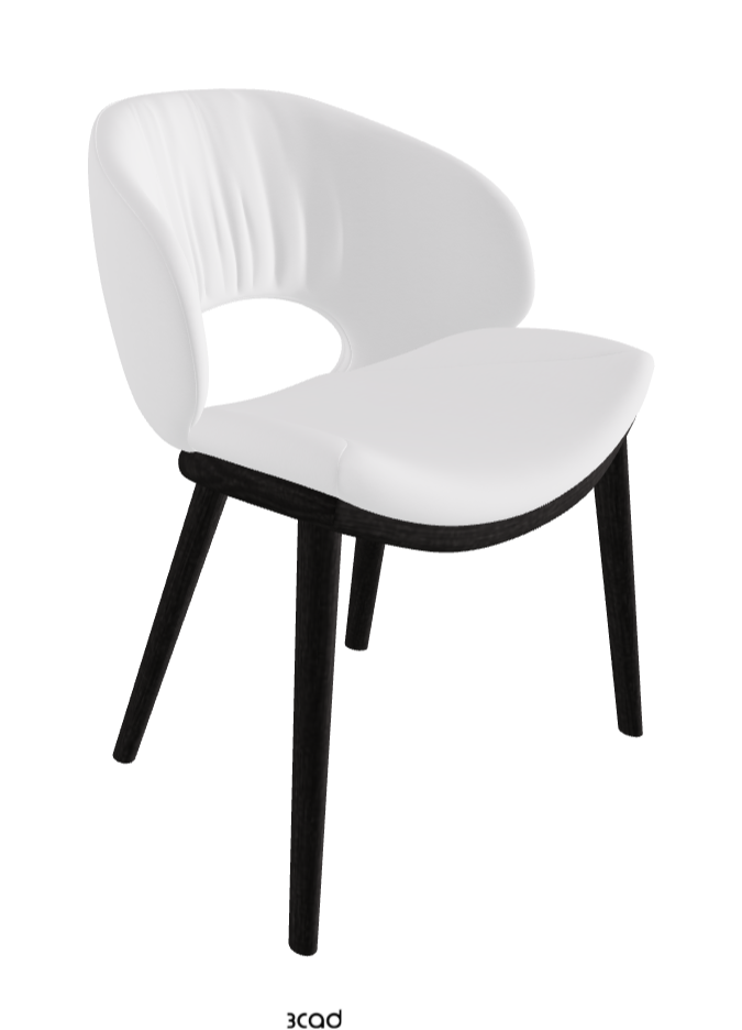 Miranda Wood Dining Chair_Open Pore Matt Black Ashwood_Soft Leather_Bianco