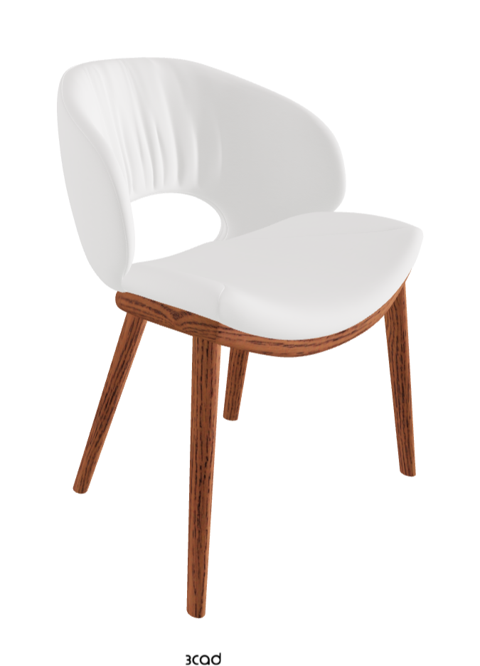 Miranda Wood Dining Chair_Canaletto Walnut Stained Ashwood_Synthetic Leather_Bianco