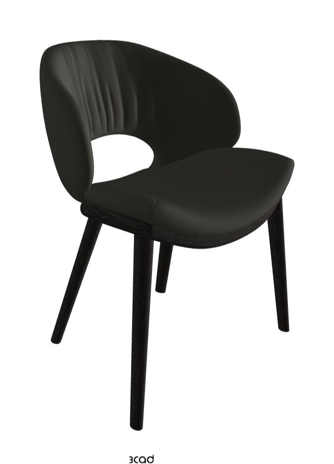 Miranda Wood Dining Chair_Open Pore Matt Black Ashwood_Synthetic Leather_London
