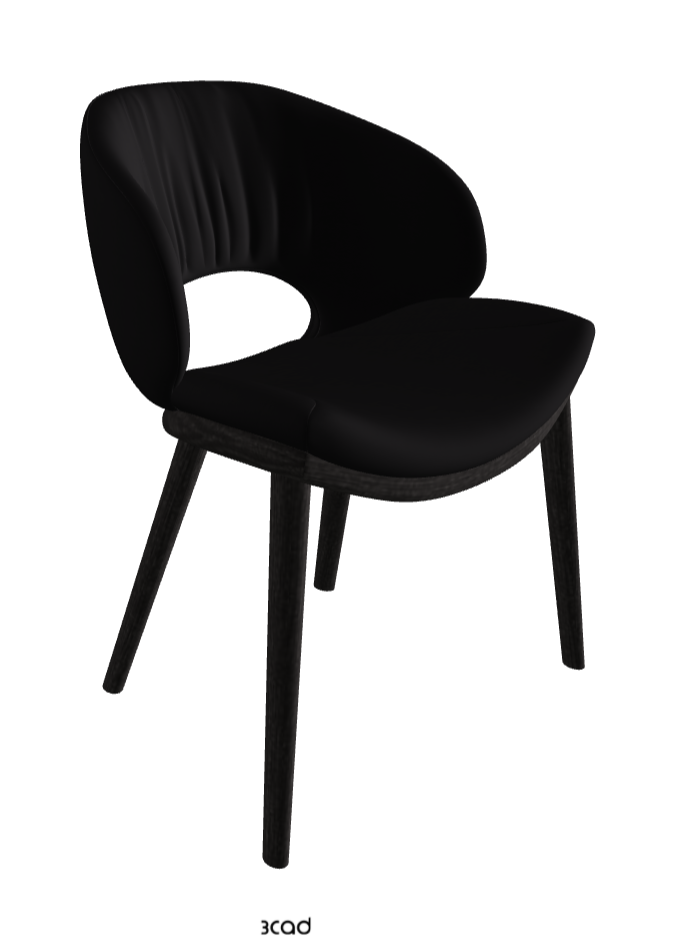 Miranda Wood Dining Chair_Open Pore Matt Black Ashwood_Synthetic Leather_Nero