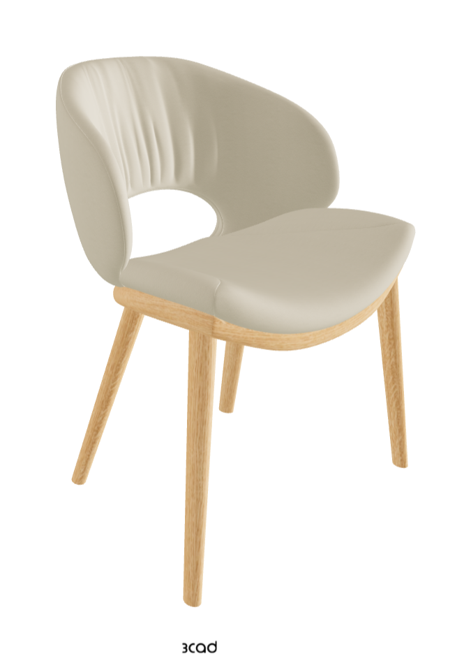 Miranda Wood Dining Chair_Natural Ashwood_Synthetic Leather_Oyster