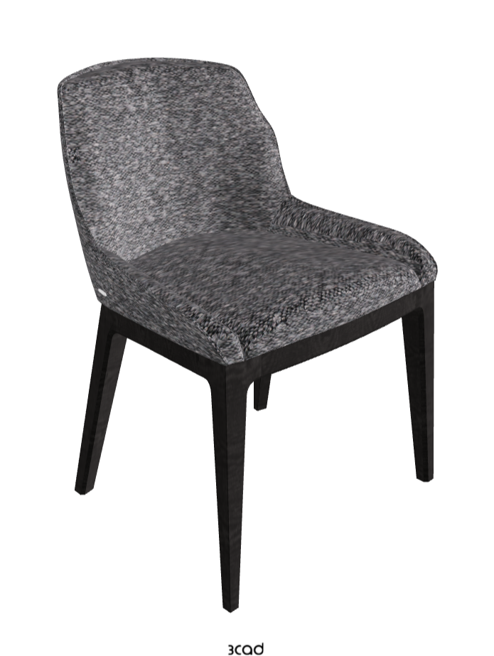 Musa Dining Chair_Open Pore Matt Black Ashwood_Fabric_B244