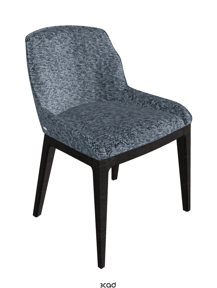 Musa Dining Chair_Open Pore Matt Black Ashwood_Fabric_B245