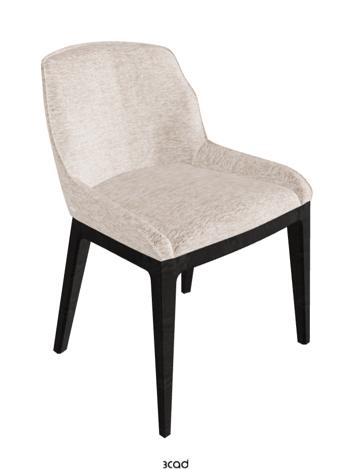 Musa Dining Chair_Open Pore Matt Black Ashwood_Fabric_B732