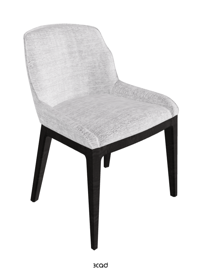 Musa Dining Chair_Open Pore Matt Black Ashwood_Fabric_B810