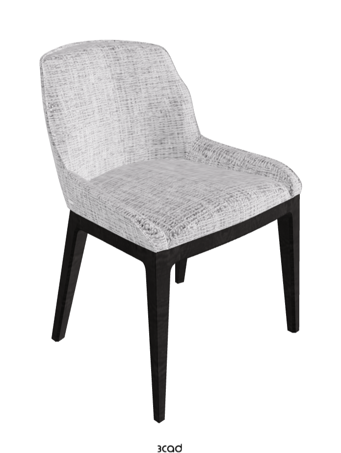 Musa Dining Chair_Open Pore Matt Black Ashwood_Fabric_B811