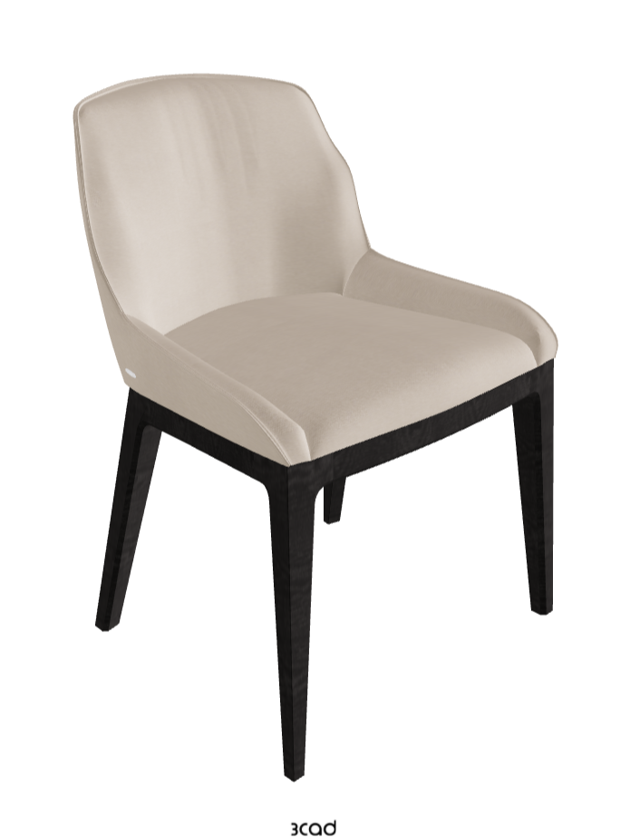 Musa Dining Chair_Open Pore Matt Black Ashwood_Fabric_B926