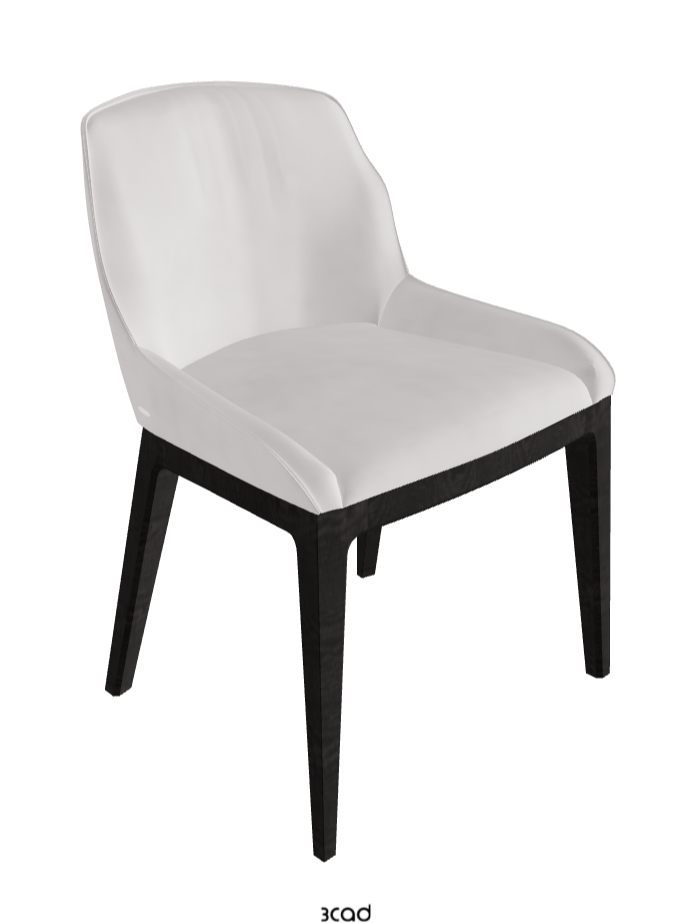 Musa Dining Chair_Open Pore Matt Black Ashwood_Micro Nubuk_White