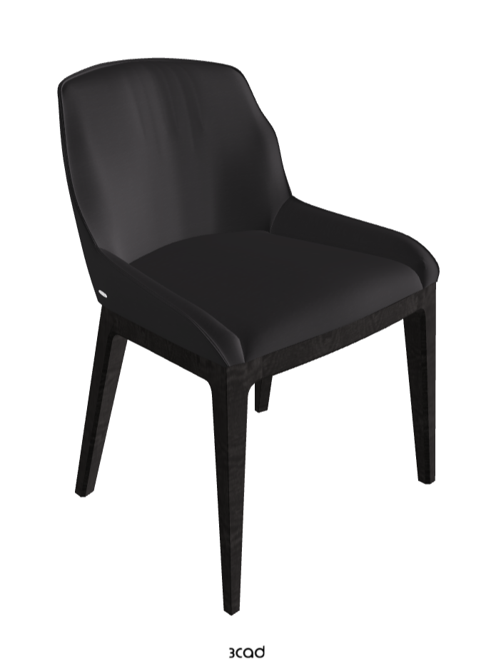 Musa Dining Chair_Open Pore Matt Black Ashwood_Glove Soft Leather_Hornet