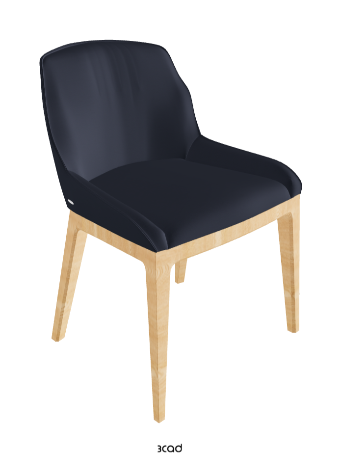 Musa Dining Chair_Natural Ashwood_Soft Leather_Navy