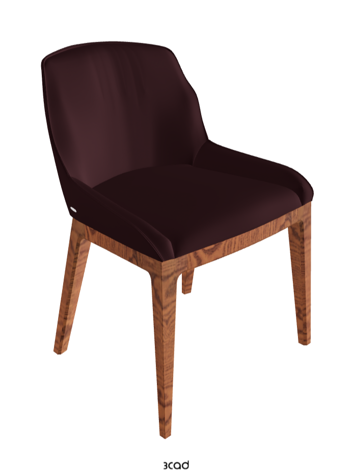 Musa Dining Chair_Canaletto Walnut Stained Ashwood_Soft Leather_Bordeaux