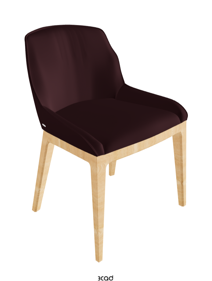 Musa Dining Chair_Natural Ashwood_Soft Leather_Bordeaux