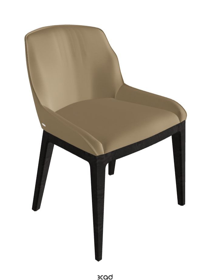 Musa Dining Chair_Open Pore Matt Black Ashwood_Soft Leather_Safari