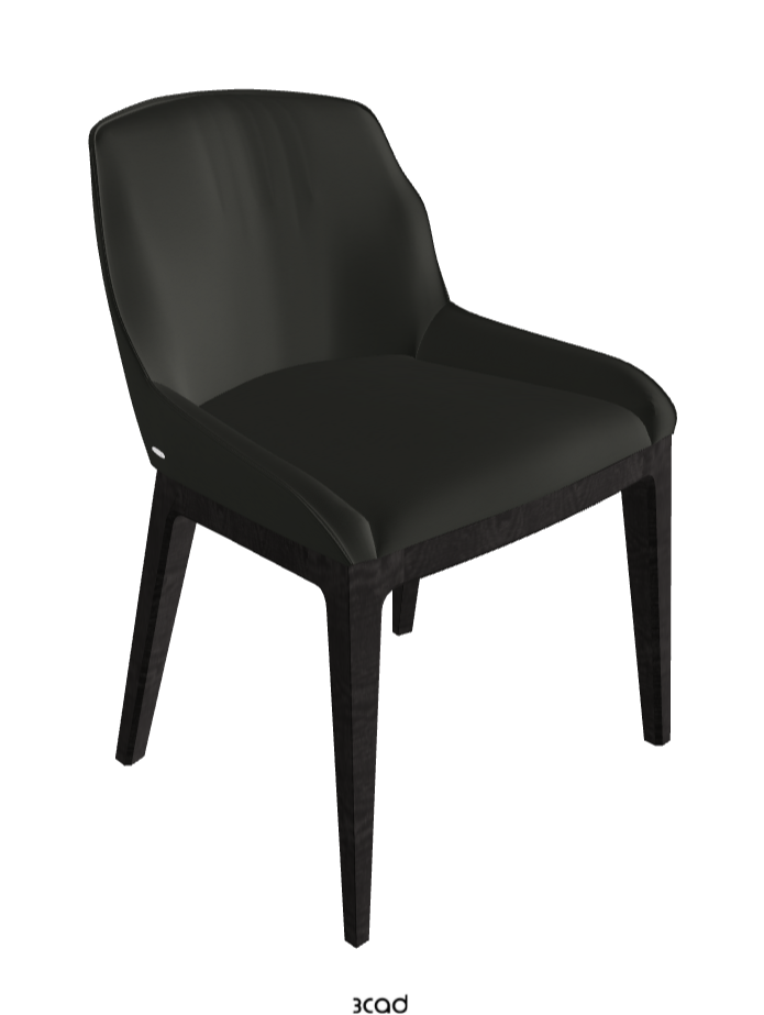 Musa Dining Chair_Open Pore Matt Black Ashwood_Soft Leather_Smoke