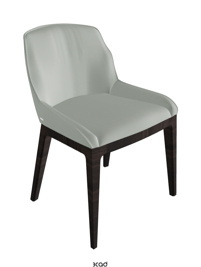 Musa Dining Chair_Burned Oak Stained Ashwood_Soft Leather_Ice