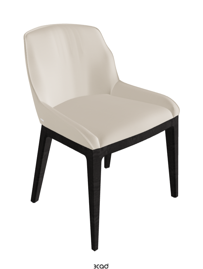 Musa Dining Chair_Open Pore Matt Black Ashwood_Soft Leather_Cashmere
