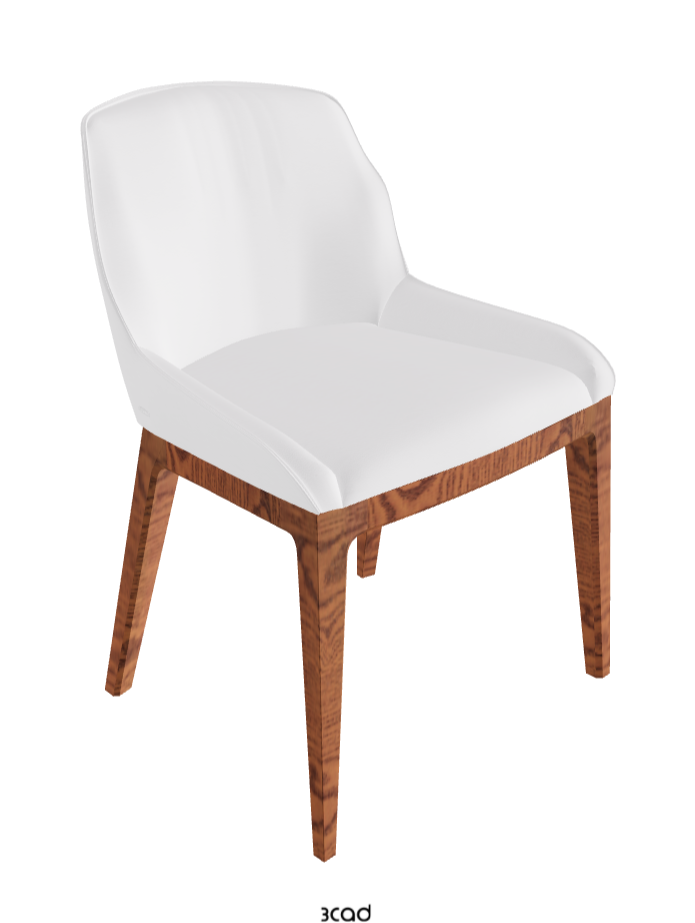 Musa Dining Chair_Canaletto Walnut Stained Ashwood_Soft Leather_Bianco