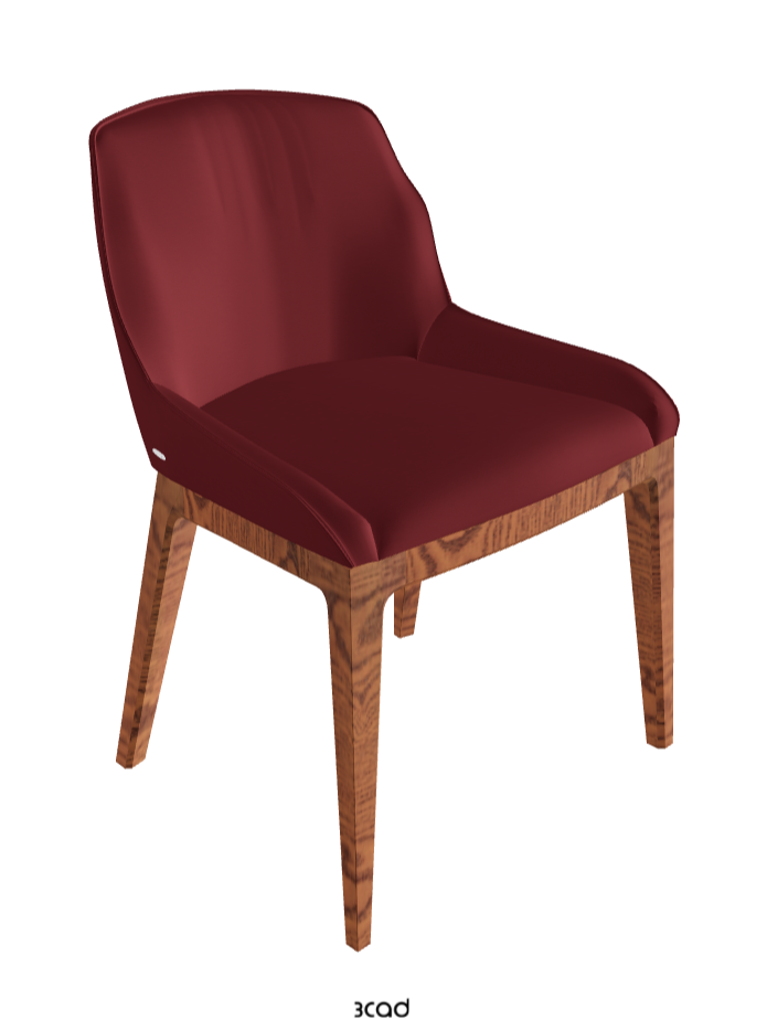 Musa Dining Chair_Canaletto Walnut Stained Ashwood_Soft Leather_Rosso Corsa