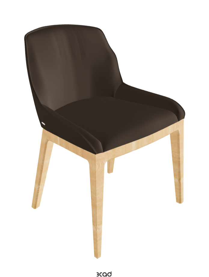 Musa Dining Chair_Natural Ashwood_Synthetic Leather_Marrone