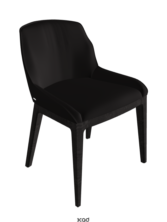 Musa Dining Chair_Open Pore Matt Black Ashwood_Synthetic Leather_Moka