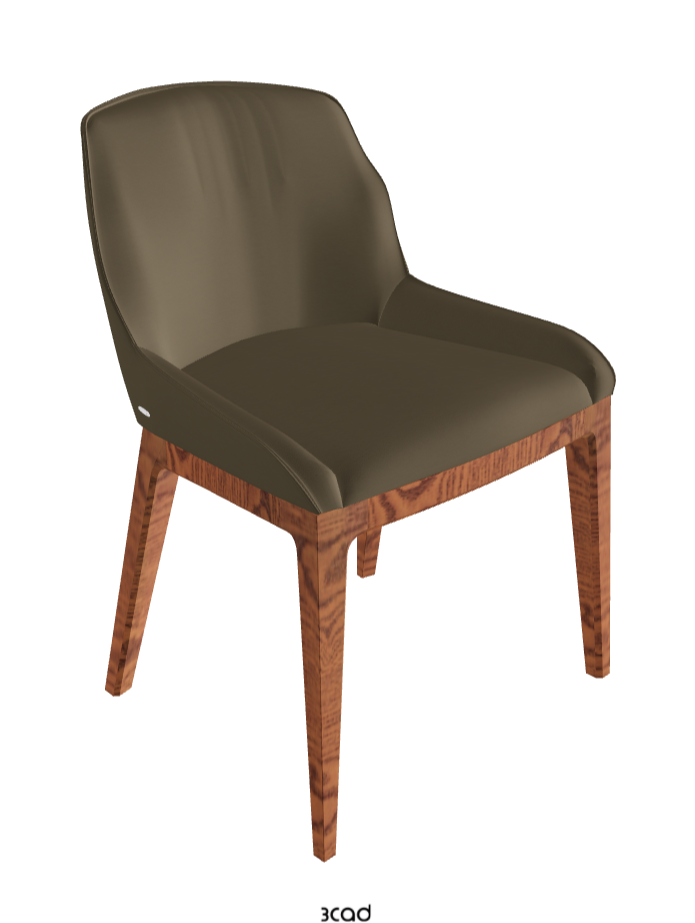 Musa Dining Chair_Canaletto Walnut Stained Ashwood_Synthetic Leather_Argilla