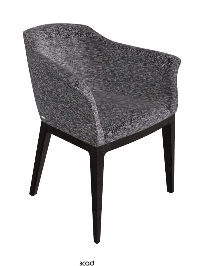 Musa Dining Armchair_Open Pore Matt Black Ashwood_Fabric_B244