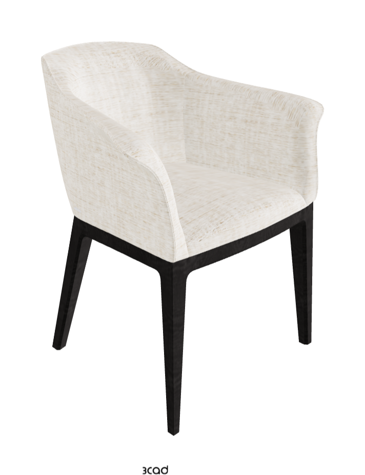 Musa Dining Armchair_Open Pore Matt Black Ashwood_Fabric_B610