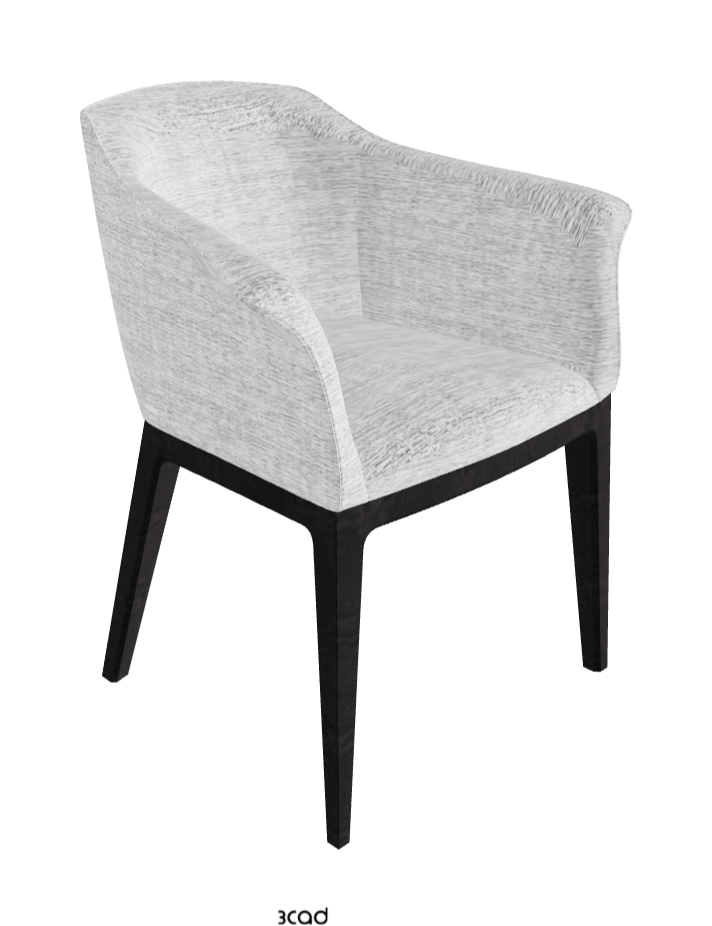 Musa Dining Armchair_Open Pore Matt Black Ashwood_Fabric_B810
