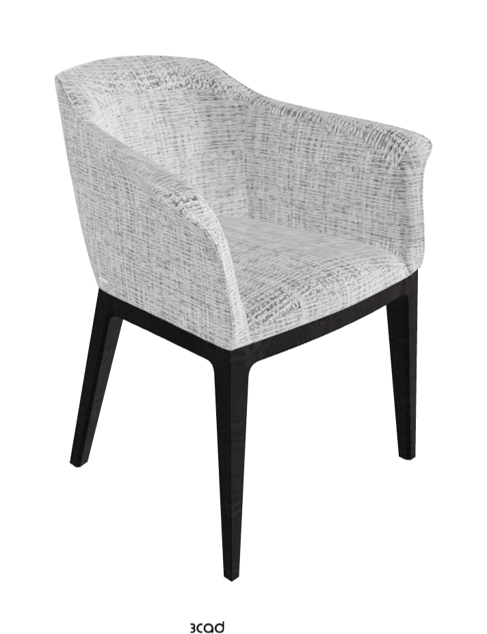 Musa Dining Armchair_Open Pore Matt Black Ashwood_Fabric_B811