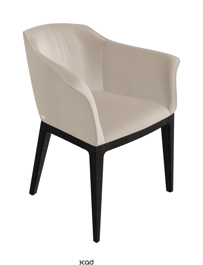 Musa Dining Armchair_Open Pore Matt Black Ashwood_Fabric_B926