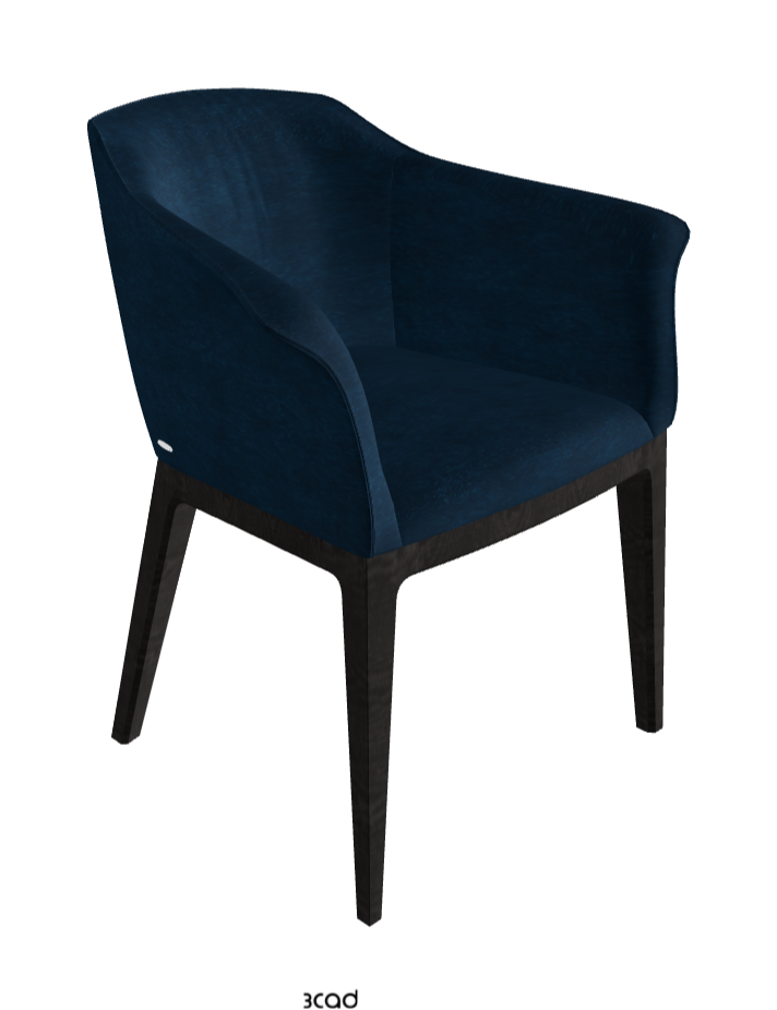 Musa Dining Armchair_Open Pore Matt Black Ashwood_Fabric_B929