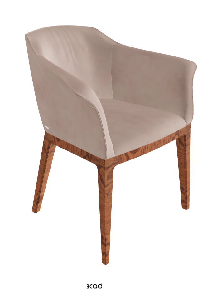 Musa Dining Armchair_Canaletto Walnut Stained Ashwood_Micro Nubuk_Dusty Rose