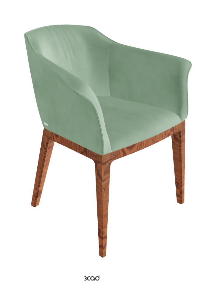 Musa Dining Armchair_Canaletto Walnut Stained Ashwood_Micro Nubuk_Mint