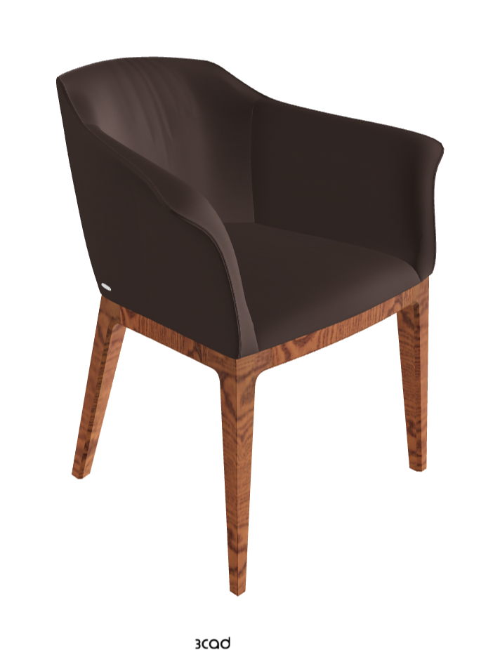 Musa Dining Armchair_Canaletto Walnut Stained Ashwood_Soft Leather_Marrone