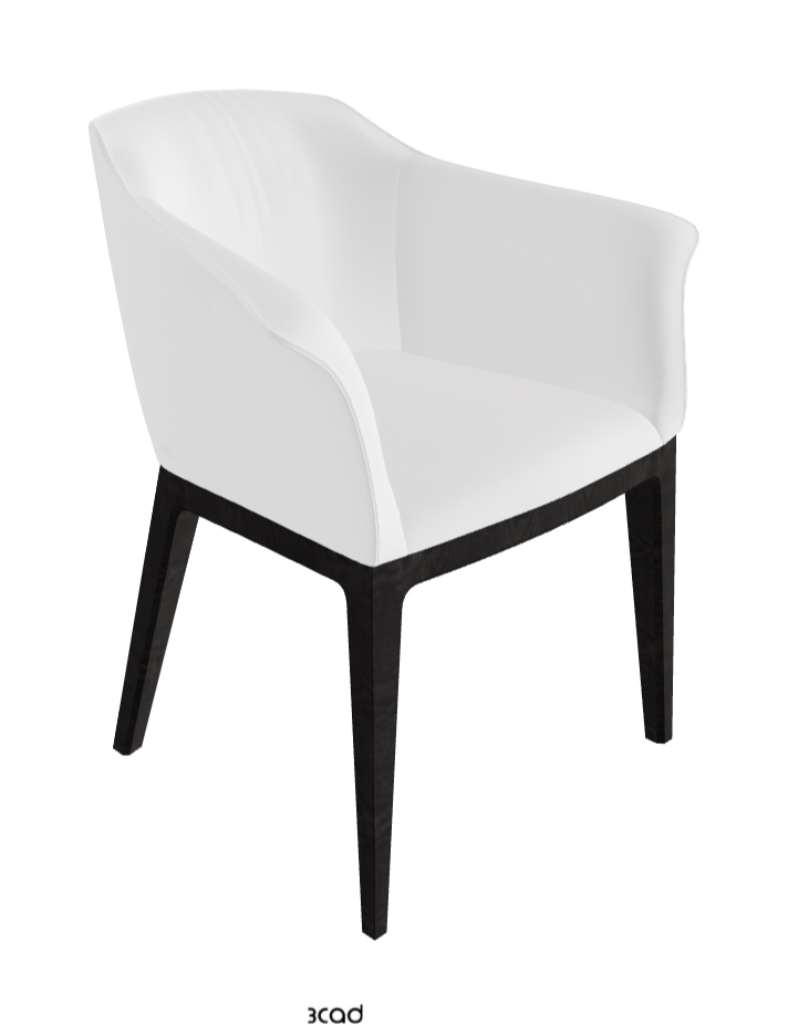 Musa Dining Armchair_Open Pore Matt Black Ashwood_Soft Leather_Bianco