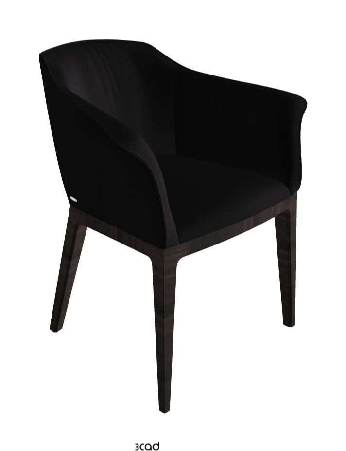 Musa Dining Armchair_Burned Oak Stained Ashwood_Soft Leather_Nero