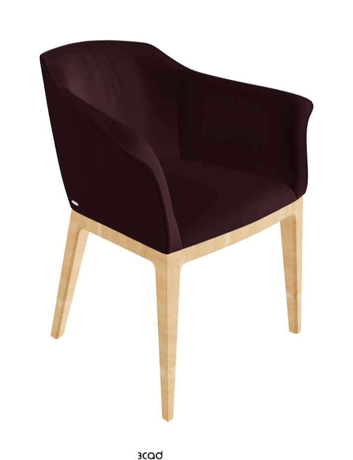 Musa Dining Armchair_Natural Ashwood_Synthetic Leather_Bordeaux