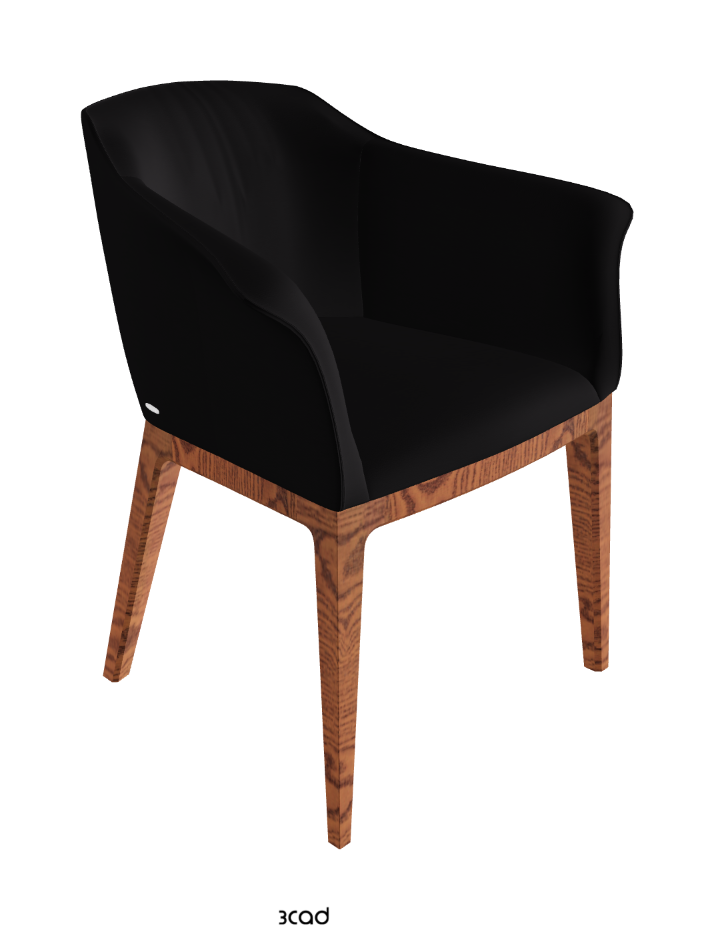 Musa Dining Armchair_Canaletto Walnut Stained Ashwood_Synthetic Leather_Nero