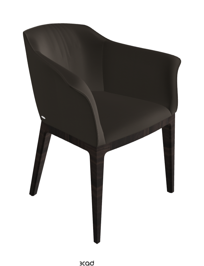 Musa Dining Armchair_Burned Oak Stained Ashwood_Synthetic Leather_Fossil