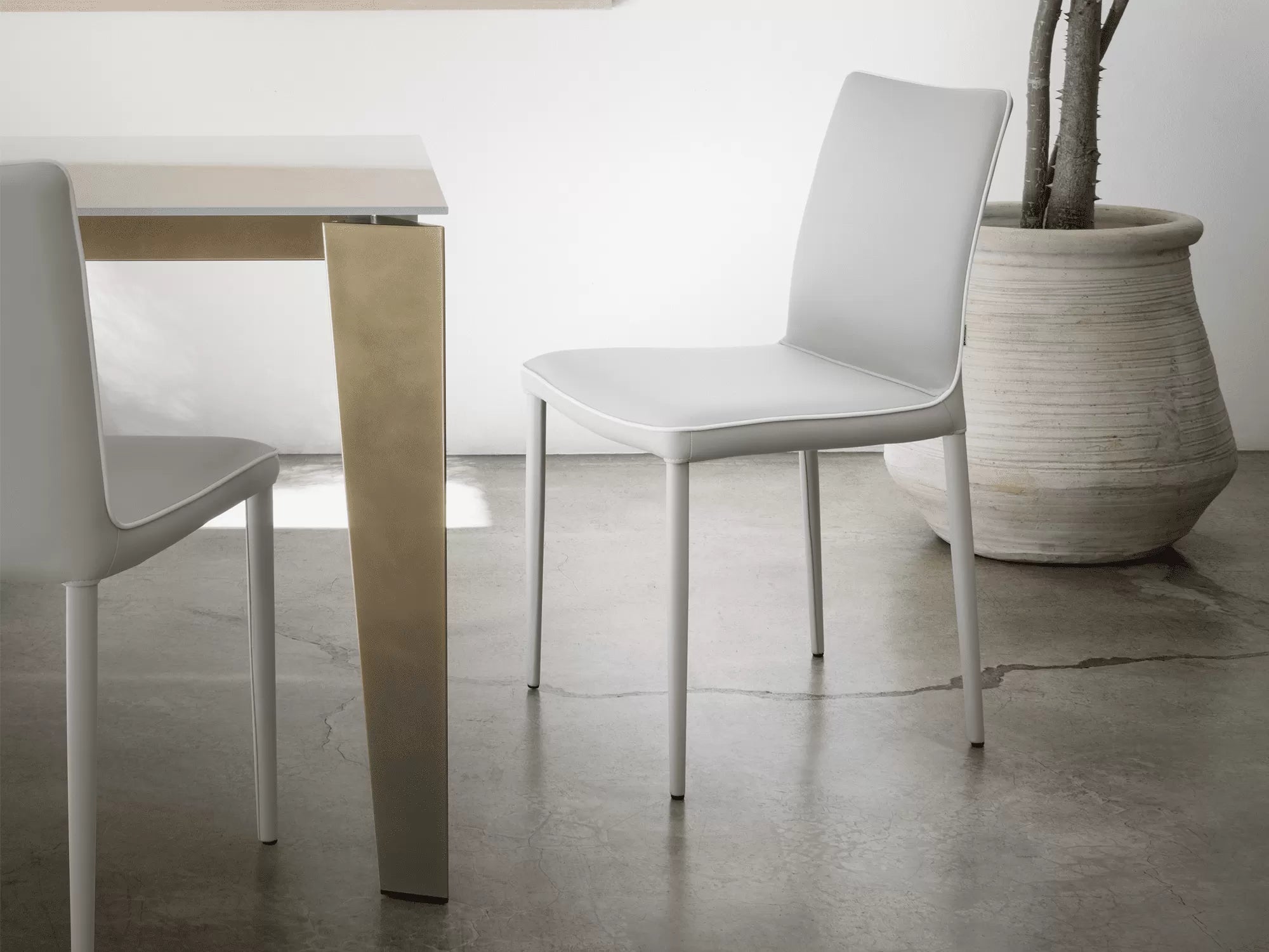 Bontempi Casa Nata Chair In Metal Frame Upholstered Low Back