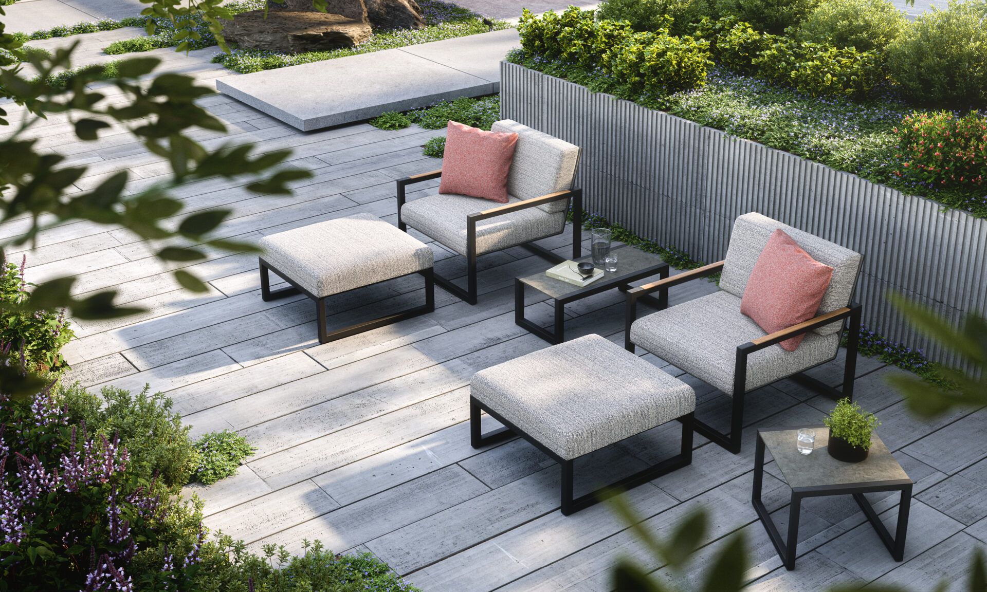 Ninix Lounge Table 150t Ss-Ceramic Taupe Grey