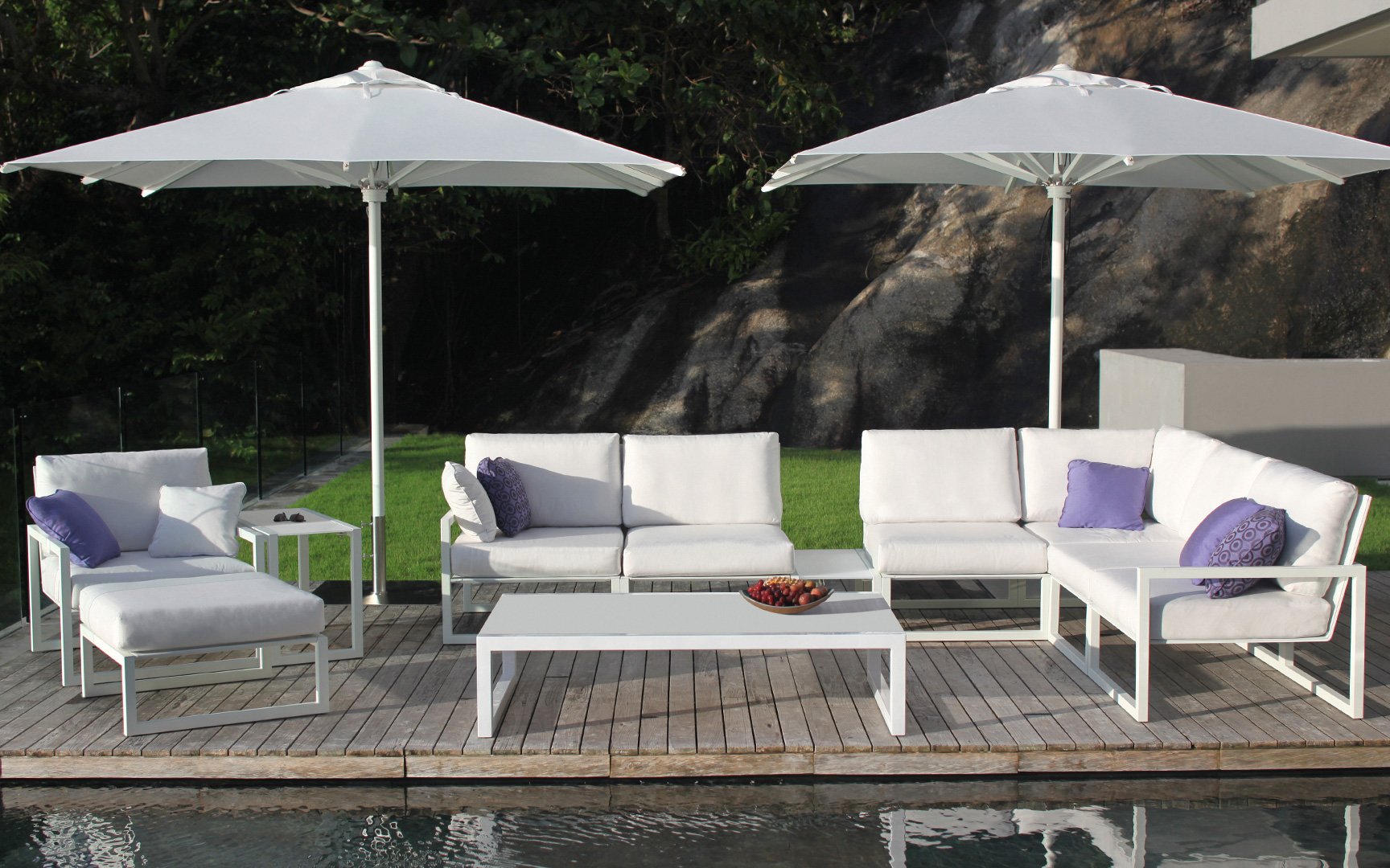 Ninix Lounge 40t White With Teak Top