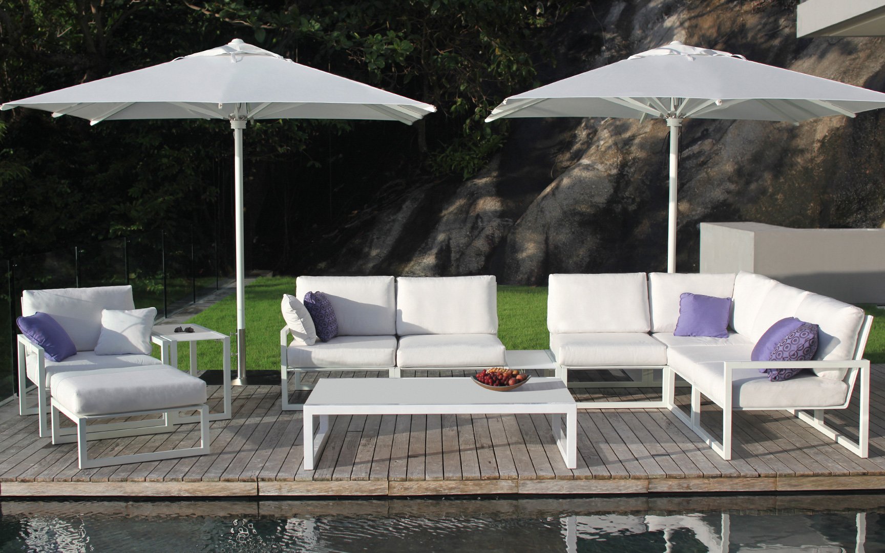 Ninix Lounge Table 150t Coated Sand-Ceramic Pearl Grey