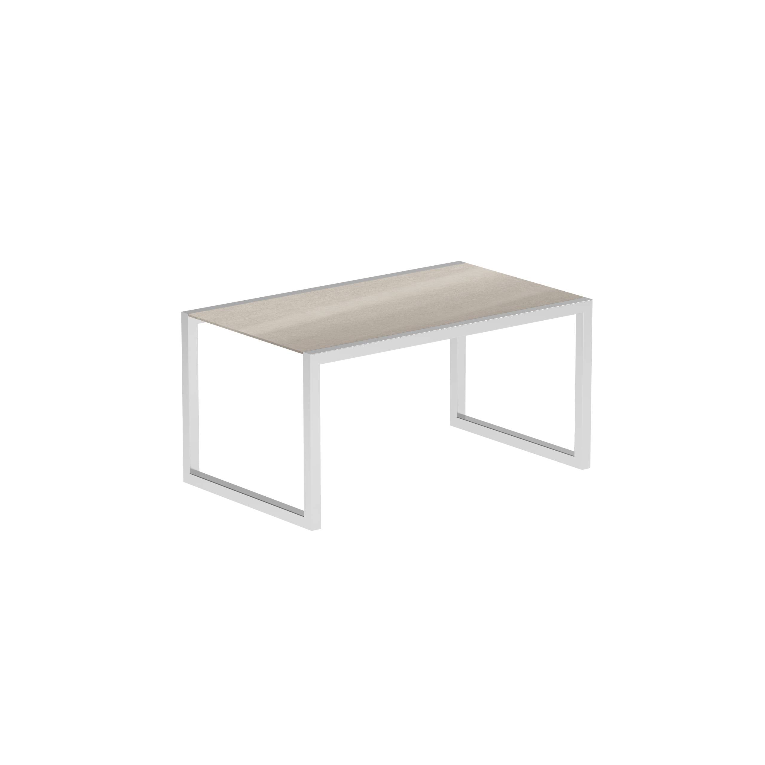 Ninix Table 150x90 Cm With Stainless Steel El.Pol And Ceramic Top Taupe Grey