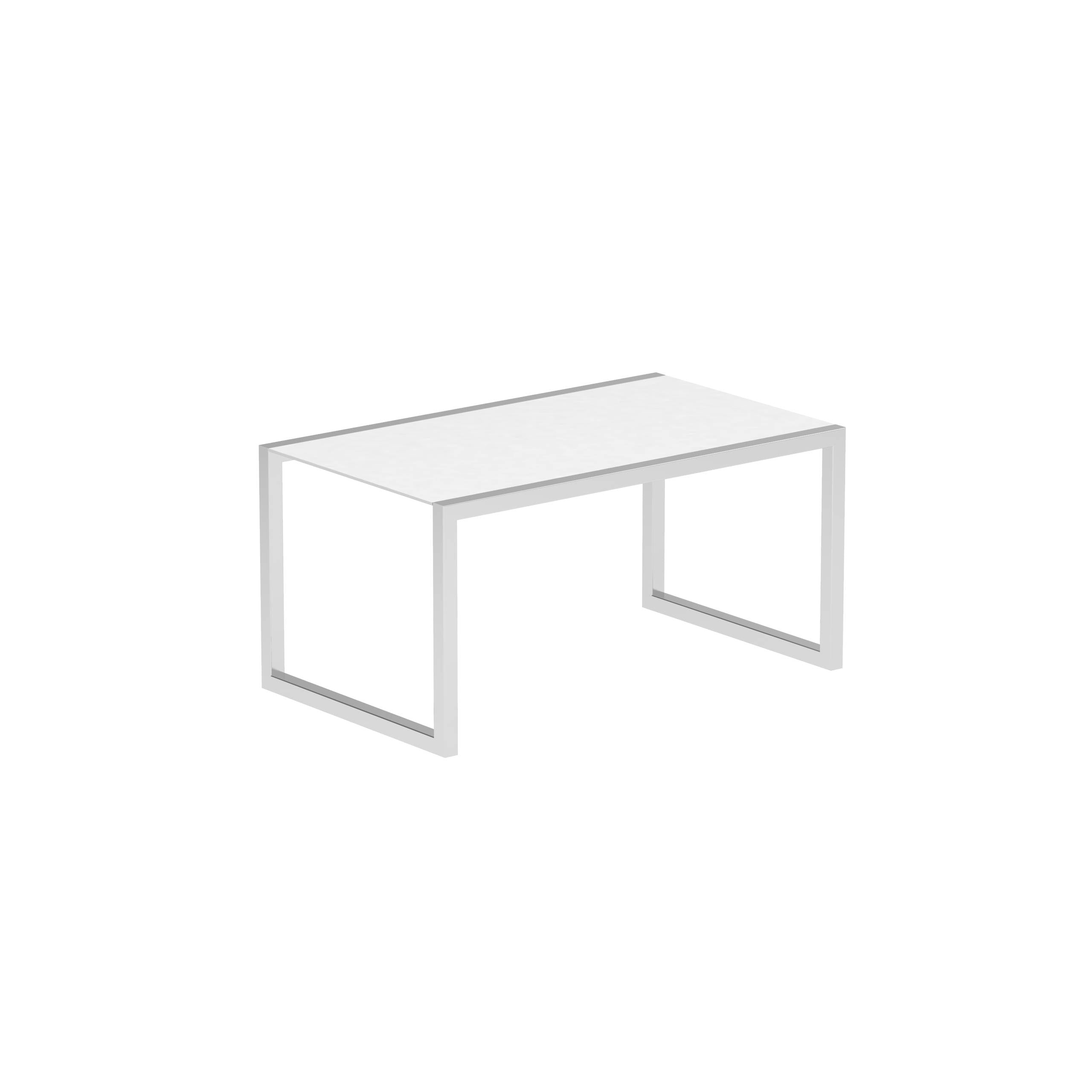 Ninix Table 150x90 Cm With Stainless Steel El.Pol And Ceramic Top White