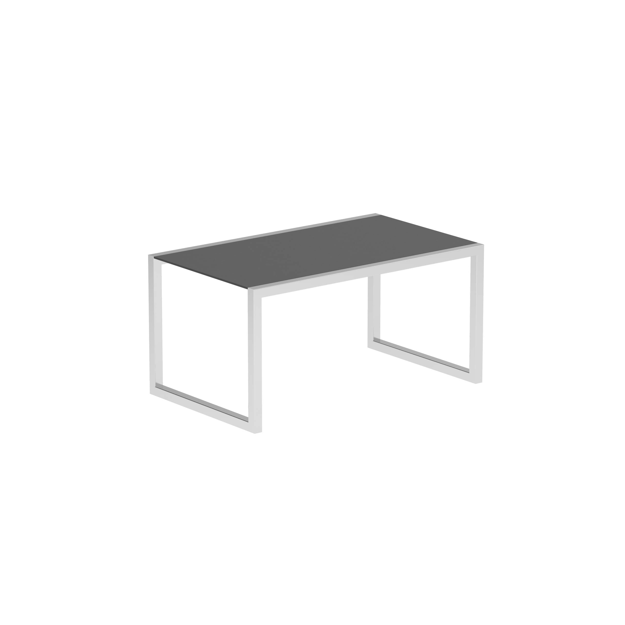 Ninix Table 150x90 Cm With Stainless Steel El.Pol And Ceramic Top Black