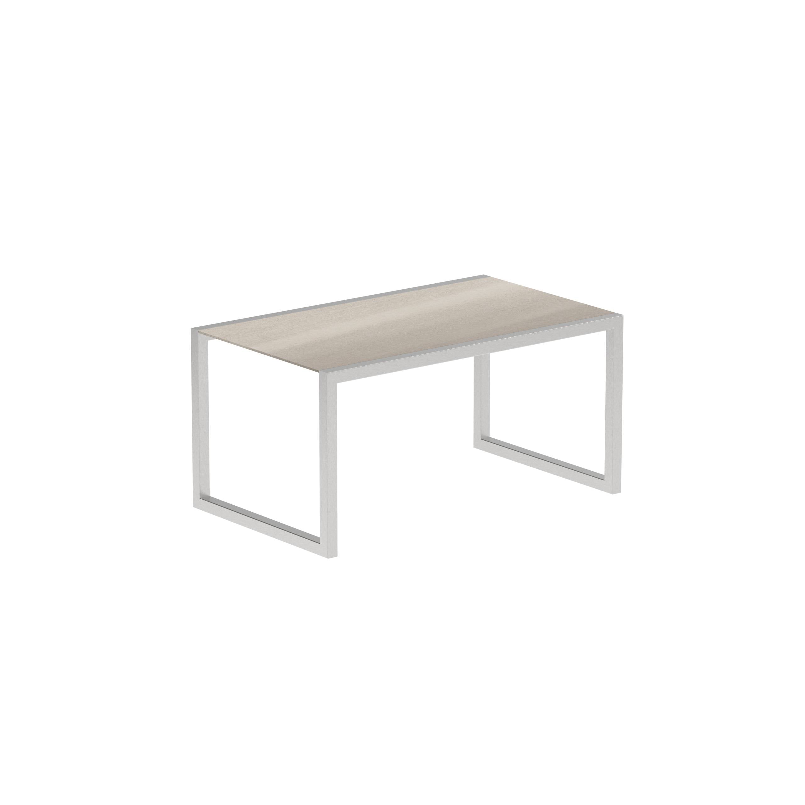 Ninix Table 150x90 Cm With Stainless Steel And Ceramic Top Taupe Grey